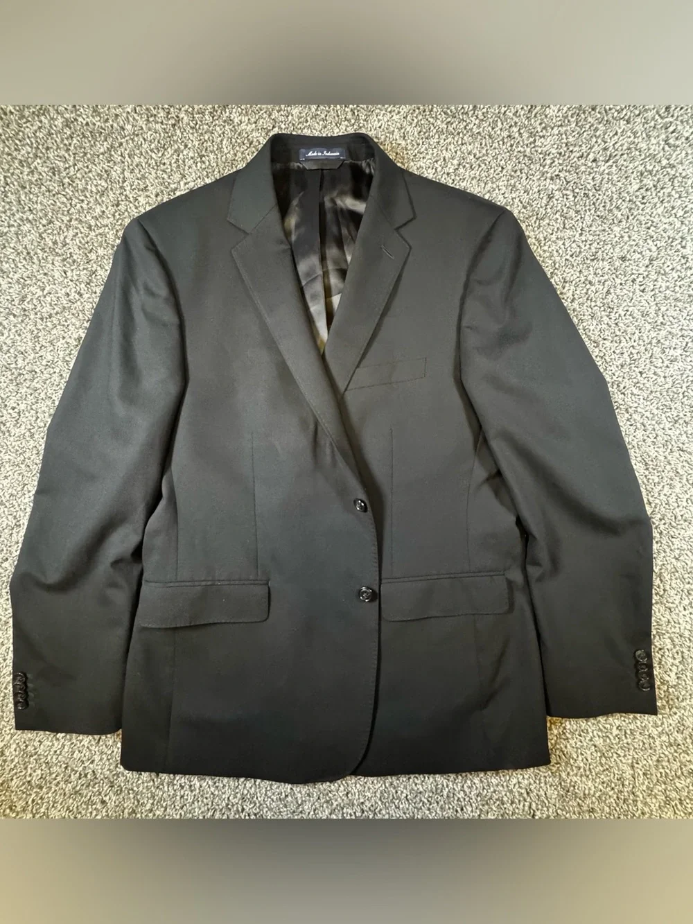 Lands End Mens 44R Black Traditional Year’rounder Stretch Wool Suit Jacket